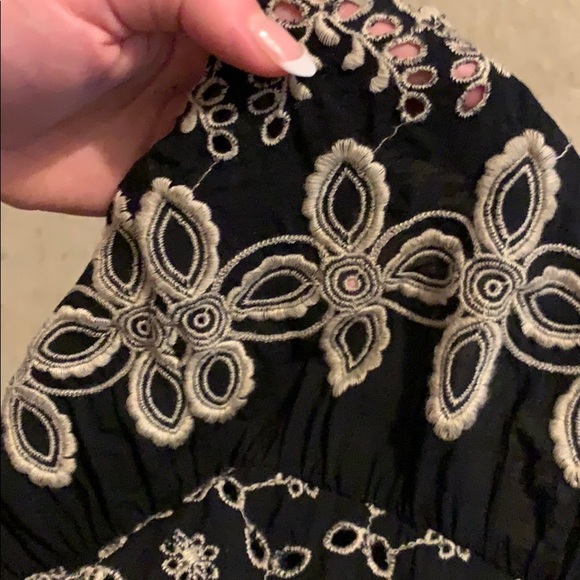 Embroidered Peplum Layered Vneck Tank Top - Picture 7 of 7